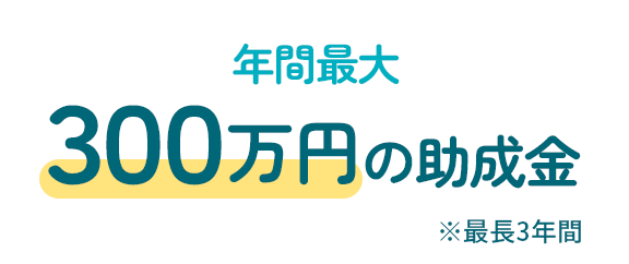 年間最大300万円の助成金