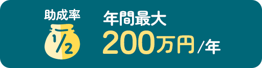 助成率1/2　年間最大200万円/年