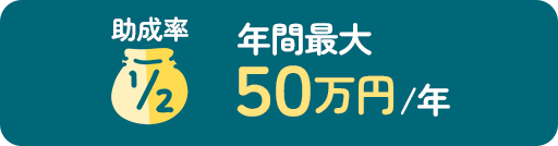 助成率1/2　年間最大50万円/年