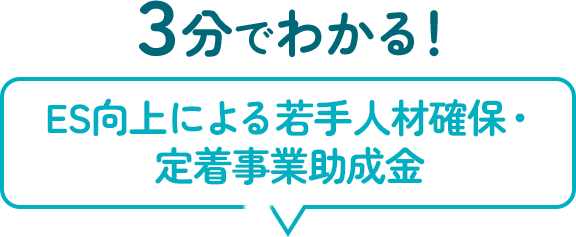 3分でわかる！ES向上による若手人材確保・定着事業助成金